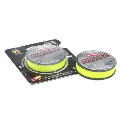 BERKLEY Шнур Nanofil 125м яркожелтый 0,12мм 6,9кг Hi-Vis Chartreuse