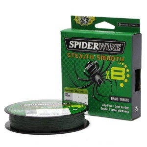 SPIDERWIRE Шнур плетеный Х8 Braid Stealth Smooth 150м темнозеленый 0.09мм 7.5кг