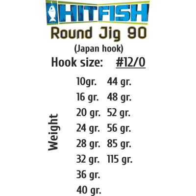 HITFISH Джиг-головка Round Jig 90 №12/0 24г 2шт