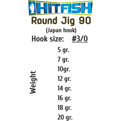 HITFISH Джиг-головка Round Jig 90 №3/0 18г 4шт