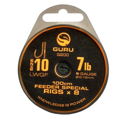 GURU Поводок готовый Feeder Special Rig LWGF №10 100см 0,19мм 8шт