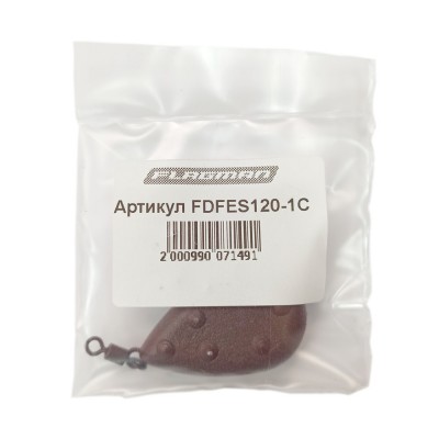 F-FISHING Грузило Капля плоское с вертлюгом 120г brown ВР