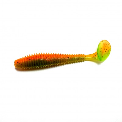 FLAGMAN Виброхвост Mystic Fish Fat 2,8" #0215 Orange Chartreuse