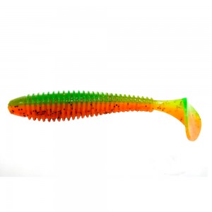 FLAGMAN Виброхвост Mystic Fish Fat 3.8" #0215 Orange Chartreuse