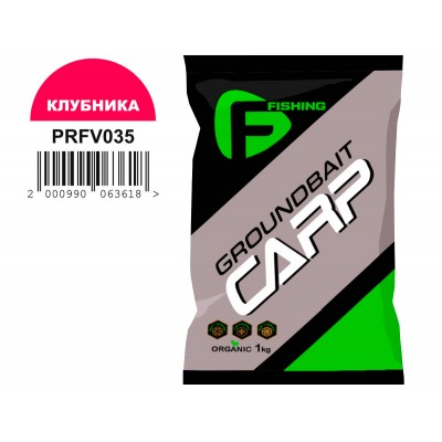 F-FISHING Прикормка для рыбы CARP Клубника  1кг